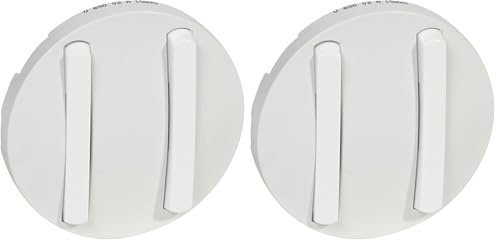Legrand 065002 Céliane Enjoliveur Étroit pour Double Interrupteur, Va-et-Vient ou Poussoir, Blanc (Lot de 2)