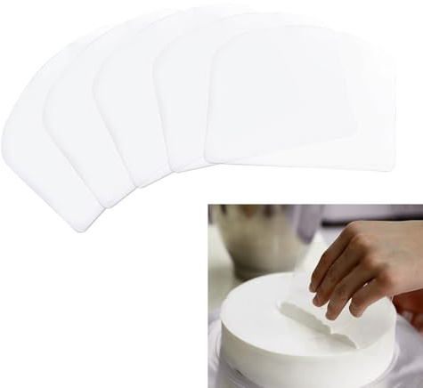 5 Pcs Transparent Cream Cake Scraper, Flexible Plastic Cake Scraper,Cake Smoother Decorating Tools,Fondant Smoother, Decorating Clear Icing Smoother Tool for Cake Decoration Sculpting & Modeling Tools