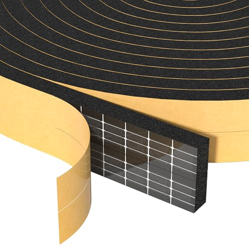 SYCEES 10m Cinta Selladora Autoadhesivo para Burlete Puerta Ventana- 10x6mm | Sellado Eficiente, Sin Residuos, Impermeable, Aislamiento Acústico y Antipolvo, Resistente UV, Ignífugo, Cortable a Medida