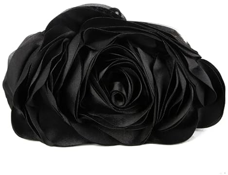 YUPLIODSX kuvertväska blommor kvinnlig aftonväska bärbar blomma brud liten plånbok full klänning party handväska bröllop plånbok kvinnor blommig kedja dam kopplingar, svart, Einheitsgröße