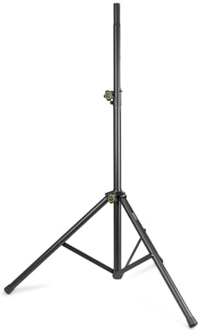 beamz Adjustable Folding Tripod Light Stand 25kg Maximum Load, 1.45m-2.3m Height, Heavy-Duty T-Bar Mounting for DJ Disco Lighting and Satellite Dish Equipment, Compact Portable Design
