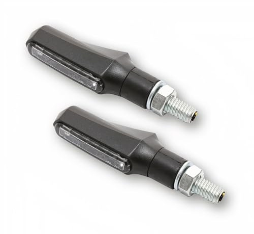 SHIN YO Motorrad Blinker E geprüft LED Blinkerpaar mit Positionslicht Shorty Fin M8 schwarz