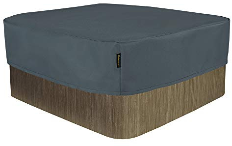 Hentex Rechteckige Allwetter-Abdeckung für den Garten Whirlpool, Schutz vor Wind und UV-Strahlen, 230 W x 230 D x 25 H cm