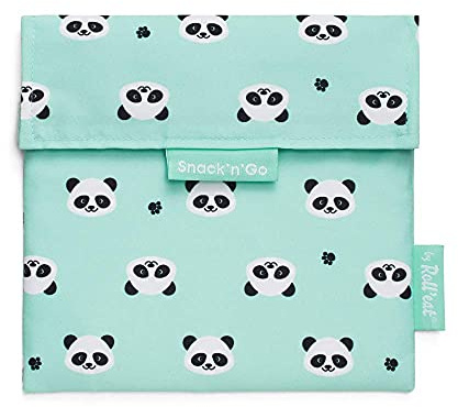 Roll'eat Reusable ecological Snack container, BPA free, waterproof, stain-resistant, easy to clean - machine washable, closing - hook and loop fastener Panda