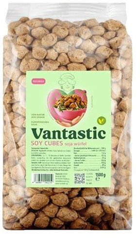Vantastic foods SOJA WÜRFEL Familienpackung, 1,5kg | Fleischersatz VEGAN | Vegane Fleischalternative | Großpackung | 100 % PFLANZLICH
