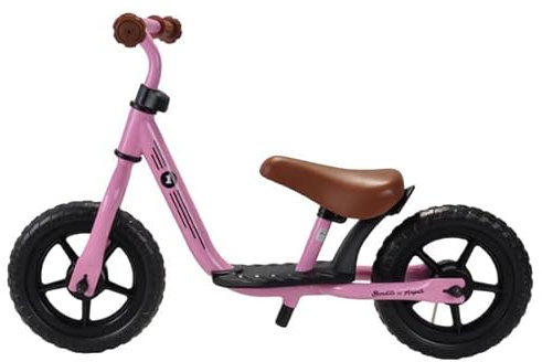 Bandits & Angels Metall-Laufrad Starter Rosa mit Trittbrett ab 2 Jahren – rosa Laufrad – Verstellbarer Sattel 29 bis 39 cm – für Jungen und Mädchen – niedriger Einstieg mit Trittbrett