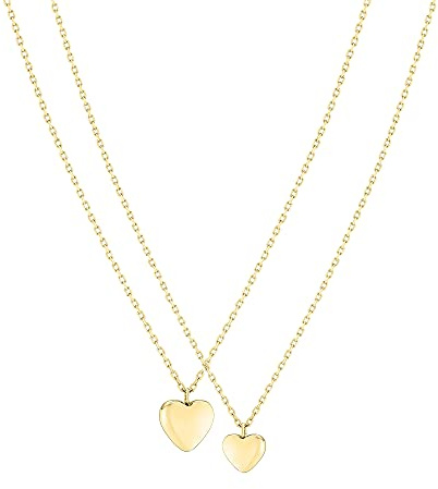 LIEBESKIND BERLIN Halsketten-Set – Set aus 2 Edelstahlketten mit Herzanhänger zum Layern oder eins zum Verschenken z.b. an einen Lieblingsmenschen, die Mama, Tochter, beste Freundin …