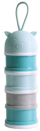 BSTCAR 4 Schicht Milchpulver Portionierer Baby, Milch Pulver Spender Milchpulver-Behälter mit Griff, Tragbare Kawaii Milchkasten Milchpulverspender Lebensmittelbehälter Baby