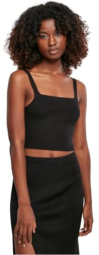 Urban Classics Dam Top Ladies Cropped stickad topp, stickad topp, magfri, finns i 4 färger, storlekar XS – 5XL, svart, L