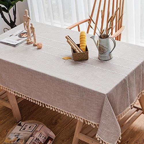 Qkoimpnrd Mantel Mesa Rectangular Impermeable Cubremesa Sabana de Algodon para de Hogar Picnic del Hotel Tienda de Café Un Color COF 110 × 170cm
