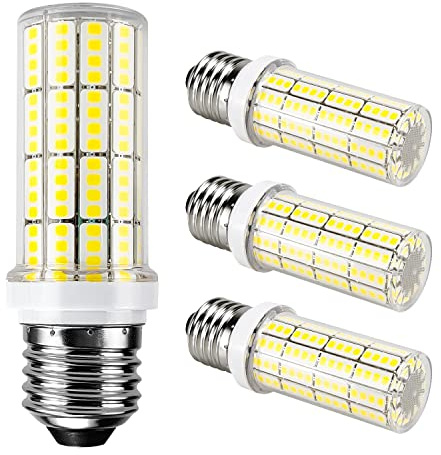 RIUVAO LED Corn Light Bulb 200w Equivalent 2500 Lumen 5000K Cool Daylight White 20W E26/E27 Base Ceiling Fan Led Light Bulb for Home Garage Warehouse Indoor Outdoor Led Corn Bulb Pack of 4