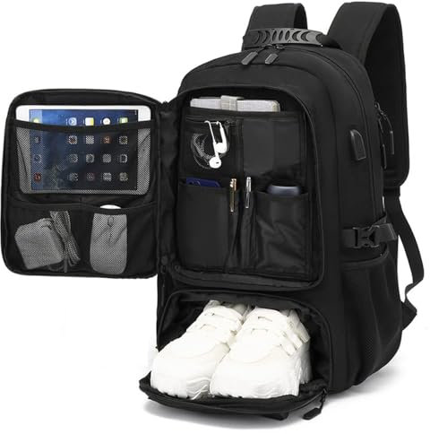 50L 60L 80L Groß Reiserucksack Herren,Erweiterbar Handgepäck Rucksack,17-Zoll Laptoptasche Arbeit Laptop Business Travel Backpacker Rucksack (80)