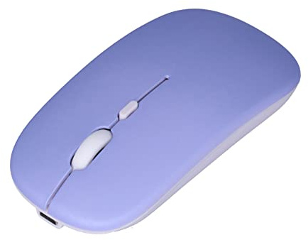 Souris sans Fil, Souris sans Fil 2.4G Double Mode Rechargeables, Souris D'Ordinateur Optique Muette Ergonomique, DPI Réglable à Trois Niveaux, Intelligentes Ultra-Fines pour Ordinateur (Violet)