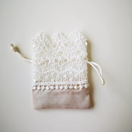 20/50/100 pièces Emballage De Noël Sac Cadeau en Dentelle Bonbons Dragée Sac À Cordon pour La Maison Fête De Vacances Bricolage Décor De Mariage