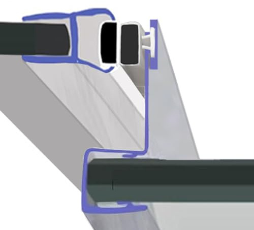 Magnetic Shower Door Seals | Fits 6, 7 or 8mm Glass | 2 Metres Long | MAG043 (200cm)