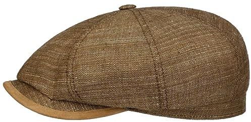 Stetson Hatteras Yelvington Flatcap Klassisch Elegantes Design Made in Germany Herren Frühjahr Sommer braun 57 cm