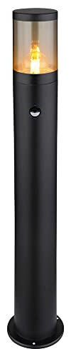 GLOBO Wegeleuchte mit Bewegungsmelder Außen Aussenleuchten Garten Standleuchte Stehlampe Bewegungsmelder, Edelstahl schwarz rauch, E27 Fassung, DxH 14x80 cm
