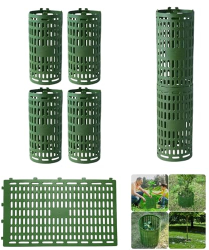 Wuyue Hua Protector de tronco de árbol, 6 protectores de tronco Tree Guards con lazos giratorios, redimensionable para árboles o plantas de varios tamaños, previene daños en la corteza del árbol