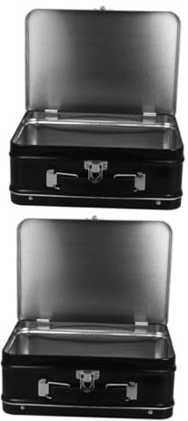 RORPOIR 2stücke Aufbewahrungsbox Mit Schloss Aus Weißblech Vintage Design Für Schmuck Andenken Sammlerstücke Stabile Metallkiste Mit Sicherheitsschloss Als Schreibtisch-organizer Oder