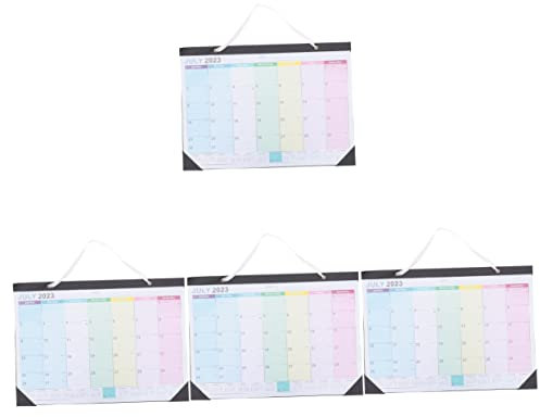 Tofficu 4stücke Monatlicher Wandkalender Familienkalender Für Zuhause Praktischer Hängender Kalender Mit Schreibfeldern Für Wichtige Termine Und To-do-listen Für Büro Und Alltag