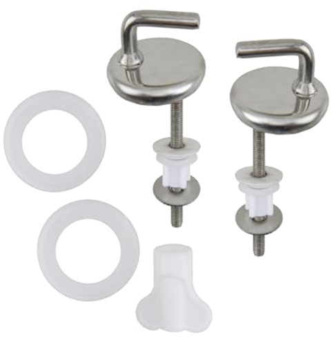 2 Pcs Toilet Seat Fittings,Toilet Seat Hinges,Toiletseat Fixing Kit,Toiletseat Brackets,Easy and Fast Installation Replacement Hinge,with Fittings and Repairparts Compatible with Most Standard Toilets