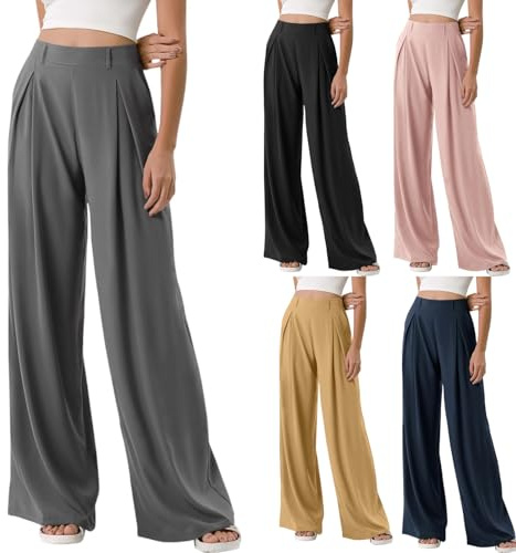 Pantalones Mujer Vestir,Ropa Mujer Talla Grande Deportivos Tallas Grandes Pantalón De Elasticos Anchos Pantalon Chandal Mujer 2025 Pantalones De Palazzo Invierno Deporte Ropa Campana Gris Claro L
