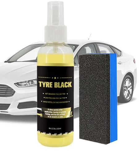 Salyeeluly Lucidante per Pneumatici per Auto, Spray per lucidare Pneumatici, Detergente per Pneumatici da 100 ml, ripristina la lucentezza delle Ruote, Rinnovatore per Pneumatici Deep Black Shine,
