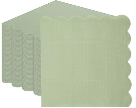 100-Pack Sage Green Napkins | 33x33cm Elegant Solid Color Serviettes | Perfect for Weddings, Birthdays, Cocktail Parties & Baby Showers