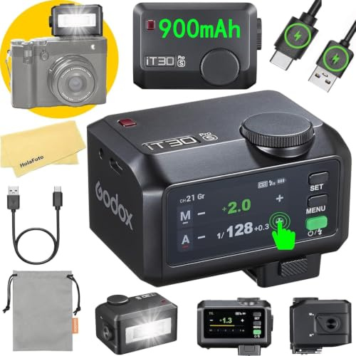 GODOX iT30 Pro S Mini Camera Flash for Sony Flash Speedlight | 2.4G TTL 1/8000 HSS,Full-Color Touchscreen,1.5s Recycle Time for Sony ZV1 ZV-1F ZV-E10 A6400 A6700 A7IV A7III Etc Cameras