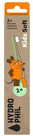 Hydrophil Bambus Zahnbürste Kids Soft, Maus Orange, 2Stk. (2)