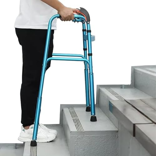 Treppenhebehilfe für Senioren - Klappbarer Standard Aluminium Gehgestell zum Treppensteigen, Höhenverstellbar & Leichte Mobilitätshilfe