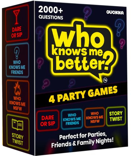 Quokka Funny Card Games for Adults and Couples - Adult Party Games | 2000+ Questions - Who Knows Me Better Set Card Games for Families - Board Games for Adults Teens and Couples Ages 15+