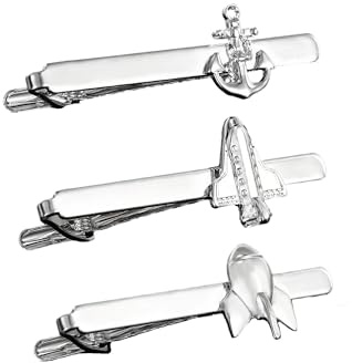 LONGHAO Klassiska slipsklämma, slipsnål, slipsnål, slipsnål, set för bröllop, alla hjärtans dag, årsdag, fars dag gåva till pappa, 75l Rechteckig Flach (10 Stk), Koppar, Koppar