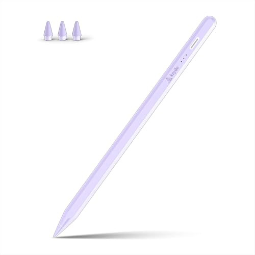 Penna Compatibile con Apple iPad 2018-2025,Ricarica Rapida,Sensibile all’inclinazione e Rifiuto del Palmo, Stylus Pencil per iPad 11 A16/10/9/8/7, Pro 11/12.9, Air 3/4/5/M2/M3, Mini 5/6 (Viola)