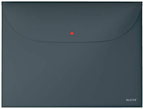 Leitz A4 Privacy Dokumentenhülle mit 2 Fächern, Ideal für bis zu 50 Blatt, Kunststoff, Samtgrau, Cosy-Serie, 47090089