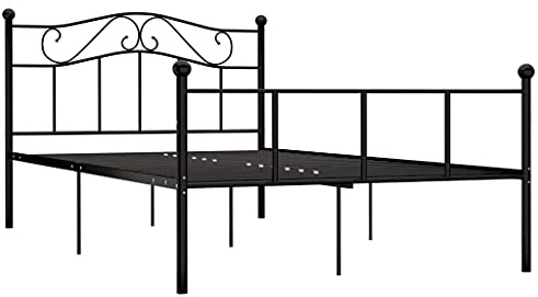 vidaXL Bettgestell Schwarz Metall 160×200 cm