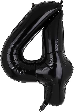 100 CM Groß Schwarz Zahl 4 Folienballon Luftballon Folien Mylar Riese Helium Luftballons Geburtstag Party Deko Lieferungen XXL