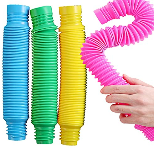 Milaloko Pop flerfärgad XL-rör (Toobs) sensorisk leksak – 4-pack