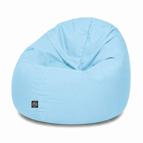PATCH HOME Sitzsack 2 in 1 Sitzkissen Bodenkissen für Kinder bis 6 Jahren - Gaming mit Füllung Kissen Sessel BeanBag (Ø 100cm, Hellblau)