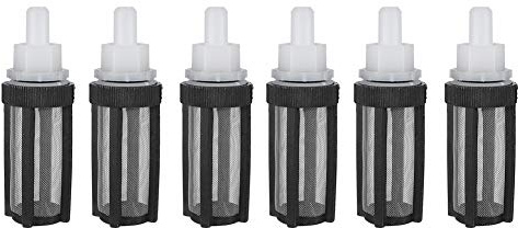 Water Inlet Micro Pump Filter Connector, 6Pcs Nozzle Suction Station Connector 8mm Garden Irrigation Filter With Stainless Steel Net Hose Sediment for Pressure Washer Machine Common Accessories