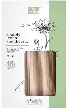 BioEssenze - Spatole in Legno Stendicera monouso - confezione da 100 pezzi