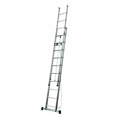 Escalera 2 Tramos Extensible con Cuerda en Aluminio Serie BRICO Perfil 66mm 3.0+3.0 MTS | Práctica y Ligera Escalera Dos Tramos con Sistema mecánico de accionamiento por Cuerda