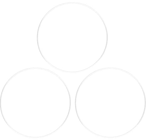Ideen mit Herz Metallringe zum Basteln | 3 Stück | 3mm stark | Ø 20cm | Drahtringe aus Eisen | Ideal für Traumfänger, Makramee, Trockenblumen, Wanddeko (weiß)
