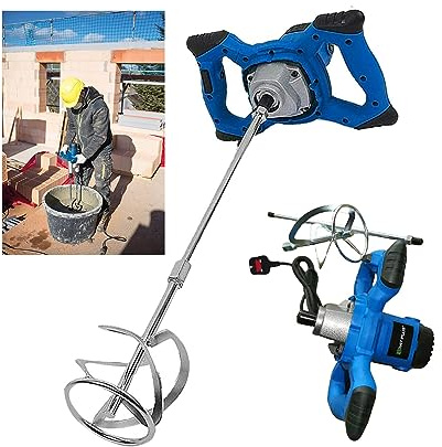 Paint and Plaster Paddle Mixer, 2600W 220V Mortar Paint Cement Stirrer Agitator, Length 590 mm, Ø 120 mm Electric Mixing Paddle, for Plaster, Cement, Mortar etc.