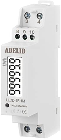 Wechselstromzähler für DIN Hutschiene Stromzähler digital LCD MID zertifiziert 1-Phase Drehstromzähler S0 Interface Signalleuchte 5(32) A