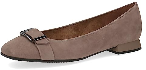 CAPRICE Ballerines Memotion en Daim avec Talon Bloc Largeur G, Marron (Mud Suede), 38 EU