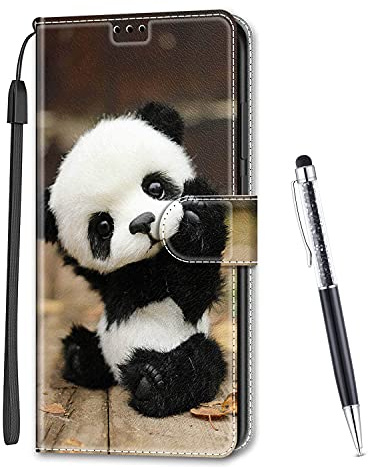 MadBee fodral kompatibel med Xiaomi Redmi Note 11T Pro/11T Pro+/K50i/Poco X4 GT, magnetiskt mobilfodral flip-fodral stativfunktion Med stylus kortfack Hölster för Redmi Note 11T Pro (Panda)