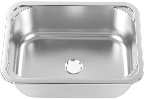 Waschbecken für Wohnmobile, Wohnmobile, Yachten, Boote, Quadratisch, 345 X 245 X 136 Mm, Edelstahl 304, Flächenbündiges Handwaschbecken mit 40 Mm Ablauf