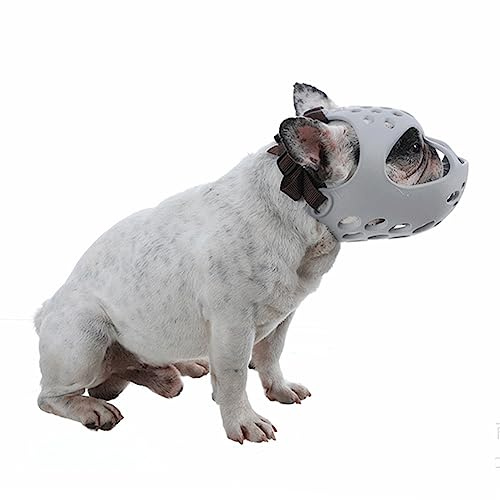 SIQITECH Maulkorb Hunde Hundemaske Atmungsaktiv Hundemaulkorb Verstellbar Maulkörbe Anti Beißen Hundemundabdeckung Mesh Kurzer Schnauze Maulkorb Bulldogge Mops Korbmaulkorb Training