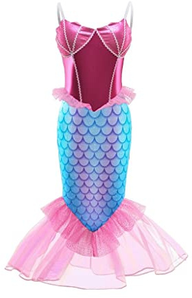 Lito Angels Prinzessin Meerjungfrau Arielle Kostüm Kleid Verkleidung für Kinder Mädchen Größe 4-5 Jahre 110 (Tag-Nummer 120)